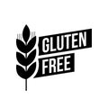 Gluten free seals. Black and white design, can be used as stamp, seal, badge, for packaging etc