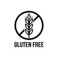 Gluten free seals. Black and white design, can be used as stamp, seal, badge, for packaging etc Royalty Free Stock Photo