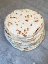 Gluten free stack of flour tortillas