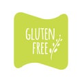 Gluten Free sticker. Green white vector sign isolated. Illustration symbol for food icon, label, product, packaging, diet