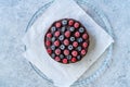 Gluten Free Vegan Chocolate Raw Cake with Raspberries and Blueberries Royalty Free Stock Photo