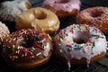 gluten-free and vegan doughnuts, with sweet glaze and sprinkles