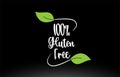 100% Gluten Free word text with green leaf logo icon design Royalty Free Stock Photo