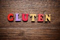 Gluten word view Royalty Free Stock Photo