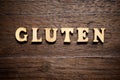 Gluten word view Royalty Free Stock Photo