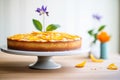 glutenfree almond orange cake with sliced almonds on top