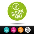 Glutenfrei Stempel mit Icon - Button Royalty Free Stock Photo