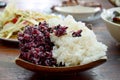 Glutinous rice and black sticky rice for eat