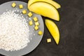 Glutinous rice on gray plate Royalty Free Stock Photo