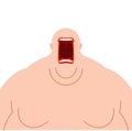 Glutton hungry. Fat man open mouth. heavy eater Royalty Free Stock Photo