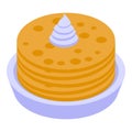 Gluttony cake icon, isometric style