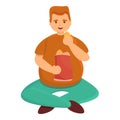 Gluttony chips icon, cartoon style