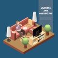 Isometric Gluttony Concept Royalty Free Stock Photo