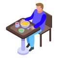 Gluttony fast food icon, isometric style