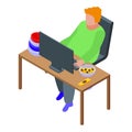 Gluttony home work icon, isometric style