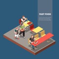 Gluttony Isometric Concept Royalty Free Stock Photo