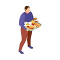 Gluttony Isometric Concept Royalty Free Stock Photo