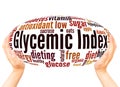 Glycemic Index word cloud hand sphere concept Royalty Free Stock Photo