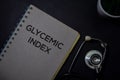 Glycemic Index write on a book isolated on Office Desk. Healthcare or Medical Concept Royalty Free Stock Photo