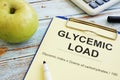Glycemic load gl formula and an apple Royalty Free Stock Photo