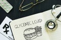 Glycemic load is shown using the text Royalty Free Stock Photo