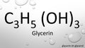 Glycerin formula on waterdrop background