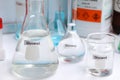 Glycerol in glass, chemical in the laboratory