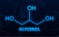 Glycerol Molecular Structure with Plexus Effect Representing Chemical Bonds Royalty Free Stock Photo