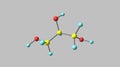 Glycerol molecular structure isolated on grey