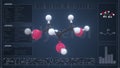 Glycerol molecule with description on the computer screen, 3d rendering Royalty Free Stock Photo