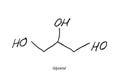 Glycerol Molecule Formula Hand Drawn Imitation Icon