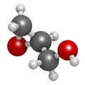 Glycidol molecule. 3D rendering. Atoms are represented as spheres with conventional color coding: hydrogen (white), carbon (grey Royalty Free Stock Photo