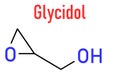 Glycidol molecule. Skeletal chemical formula. Flat design Royalty Free Stock Photo