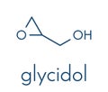 Glycidol molecule. Skeletal formula Royalty Free Stock Photo