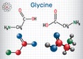 Glycine Gly or G, is the amino acid. Structural chemical form