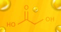 Glycolic acid chemical formula. Glycolic acid 3D Realistic chemical molecular structure