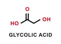 Glycolic acid chemical formula. Glycolic acid chemical molecular structure. Vector illustration