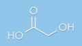 Glycolic acid hydroacetic acid molecule. Skeletal formula.