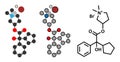 Glycopyrronium bromide (glycopyrrolate) COPD drug molecule. Has additional medical uses as well