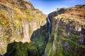 Glymur waterfall canyon on the trek.