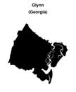 Glynn outline map Royalty Free Stock Photo