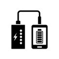Glyph beautiful Portable charger vector icon Royalty Free Stock Photo