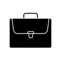 Glyph briefcase icon.School bag button. Office case symbol.