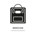 Glyph briefcase icon suit case business bag vector