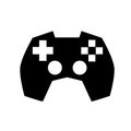 Glyph gamepad icon. Leisure and entertainment logo. Video game controller sign joystick. Simple isolated pictogram Royalty Free Stock Photo