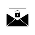 glyph icon locked letter Royalty Free Stock Photo