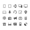 Communication device glyph icons Royalty Free Stock Photo