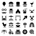 Glyph icons for carnival party. Royalty Free Stock Photo