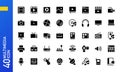 Glyph icons of multimedia device and app.