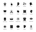 Glyph Icons of Virtual Reality Royalty Free Stock Photo